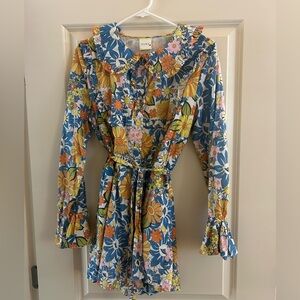 Floral Blue and Yellow Jumpsuit
